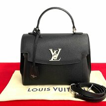 ほぼ未使用 袋付き LOUIS VUITTON ルイヴィトン ロックミー エヴァー ミニ レザー 2way ハンドバッグ ショルダーバッグ ノワール 341-2_画像1