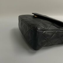 1円 美品 シール有 CHANEL シャネル マトラッセ ラムスキン デカココ フリンジ ワン ショルダーバッグ ポシェット ブラック 14732_画像8