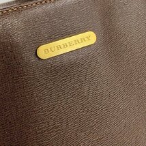 ほぼ未使用 希少品 BURBERRY バーバリー ロゴ 金具 ノバチェック レザー 本革 ハンドバッグ ミニ トートバッグ ブラウン 茶 27110_画像4