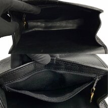 ほぼ未使用 保存袋付 Christian Dior クリスチャンディオール CD ロゴ 金具 レザー ショルダーバッグ サコッシュ ブラック 70199_画像9