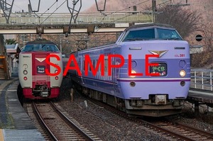 Ｄ-５A【鉄道写真】Ｌ版５枚　３８１系　特急やくも　スーパーやくも復刻塗装車（１）