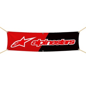 新品 アルパインスターズ alpinestars フラッグ 旗 タペストリー サーキット レース ガレージ 装飾 倉庫 インテリア 180×45cm Aの画像1