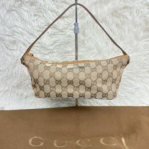 1円〜 GUCCI グッチ アクセサリーポーチ ハンドバッグ バニティ 小物入れ GG柄 GGキャンバス ロゴプレート ミニバッグ カバン