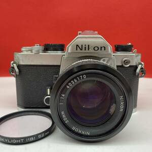 □ Nikon FM フィルムカメラ 一眼レフカメラ ボディ NIKKOR 50mm F1.4 Ai レンズ シャッター、露出計OK ニコン