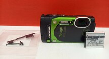 ■ OLYMPUS STYLUS TG-870 Tough 防水 コンパクトデジタルカメラ 現状品 通電確認済 グリーン オリンパス_画像1