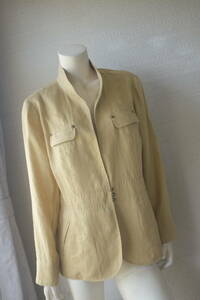  simple life *SINPLE LIFE* beautiful goods * jacket *linen* flax * honey yellow group * large size 13 number 