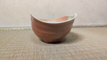 美品 杉本貞光 (寺垣外窯) 信楽筆洗形茶碗 共箱 茶道具 信楽焼 金継ぎ 319_画像8