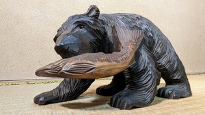 木彫り 熊 クマ 登別 置物 木製 民芸品 北海道 アイヌ