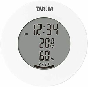 タニタ 温湿度計 時計 温度 湿度 デジタル 卓上 マグネット ホワイト TT-585 W