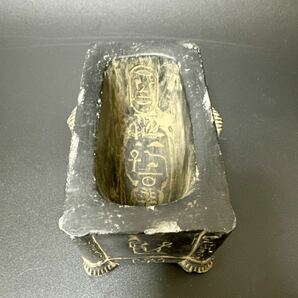 希少 古代エジプト 箱 シルクロード スカラベ 出土品 ウシャブティ エジプト展 象形文字 石箱 検) ローマンガラス ガンダーラ アラベスクの画像6