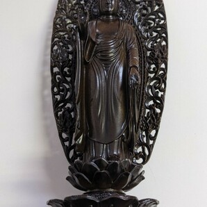 阿弥陀如来 松久朋琳 仏壇 仏壇 伝統工芸 骨董 アンティーク 箱付き 復刻 ブロンズ像の画像1