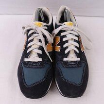 996 ニューバランス 25.0cm/new balance 紺 ネイビー マスタード 白 ホワイト 中古 古着 メンズスニーカー yy3215_画像3