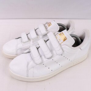 STAN SMITH CF 27.5cm/adidas スタンスミス コンフォート アディダス スニーカー ベルクロ 白 ホワイト 金 中古 古着 メンズ ad4966の画像1