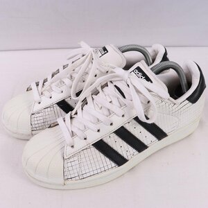 SUPERSTAR-SCRD 25.5cm/adidas スーパースター アディダス スニーカー 白 ホワイト 黒 中古 古着 メンズ ad4964