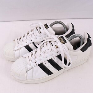 SUPERSTAR 25.5cm/adidas スーパースター アディダス スニーカー 白 ホワイト 黒 金ベロ 中古 古着 メンズ ad4990