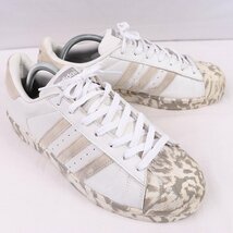 SUPERSTAR MARBLE 27.5cm/adidas スーパースター アディダス スニーカー 白 ホワイト グレー 中古 古着 メンズ ad5031_画像6