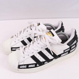 SUPERSTAR Canvas 27.5cm/adidas スーパースター アディダス スニーカー 白 ホワイト 黒 ロゴ 金ベロ 中古 古着 メンズ ad5037