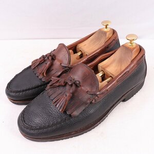 a Len Ed monz9 1/2 D стеганый кисточка Loafer Nashua чёрный чай ALLEN EDMONDS USA производства мужской кожа обувь б/у б/у одежда ds4415