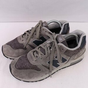 565 ニューバランス 26.5cm/new balance 灰 グレー 紺 ネイビー 中古 古着 メンズスニーカー yy3263