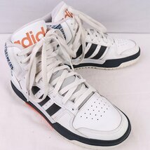 neo Entrap Mid 26.5cm/adidas ネオエントラップ ミッド アディダス スニーカー 白 ホワイト 黒 紺 ロゴ 中古 古着 メンズ ad4901_画像7