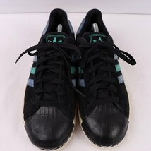 SUPERSTAR LTO 28.0cm/adidas スーパースターLTO アディダス スニーカー 黒 ブラック 青 緑 中古 古着 メンズ ad4899_画像3