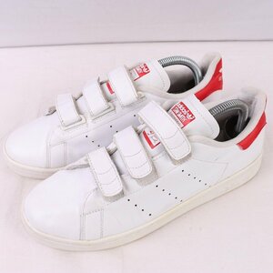 STAN SMITH CF 25.0cm/adidas スタンスミス アディダス スニーカー ベルクロ 白 ホワイト 赤 中古 古着 メンズ ad4918