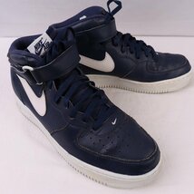 AIR FORCE 1 MID 07 27.5cm/NIKE エア フォース 1 07 ミッド ナイキ 古着 中古 紺 ネイビー 白 メンズ スニーカーxx8135_画像7