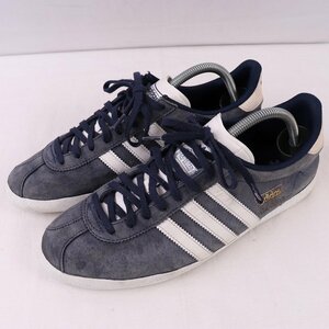 GAZELLE OG 27.0cm/adidas ガゼル ガッツレー アディダス スニーカー 紺 ネイビー 白 中古 古着 メンズ ad4924