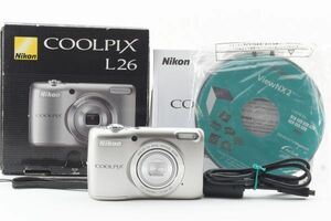 【1円】 Nikon Coolpix L26 コンパクトデジタルカメラ シルバー ニコン クールピクス 箱 説明書付き 中古 ジャンク 52673155