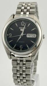 【セイコー　1円～】　◎SEIKO◎　7S26-0060　セイコーファイブ　デイデイト　黒文字盤　腕時計　AT　稼働　メンズ　B8517