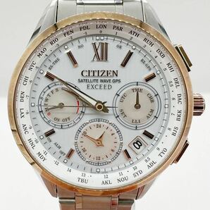 【シチズン1円〜】CITIZEN エクシード CC4034-57Aエコドライブ ソーラークロノグラフ 腕時計 稼動品 W86W77 の画像2