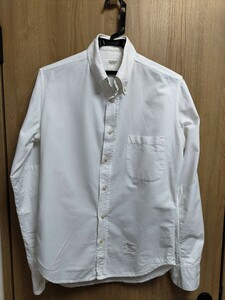 THE　EDITOR　ジ　エディター　オックスフォード　ボタンダウンシャツ　BDシャツ　ホワイト　白長袖シャツ　38　イタリア製　ハンドメイド
