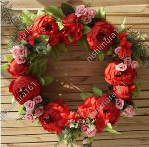 * hand made * lease * wall decoration * entranceway lease * ornament * new goods art flower * red 