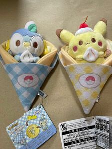 ポケットモンスター ポケモン ポケピース くるくるクレープぬいぐるみ ピカチュウ　ポッチャマ