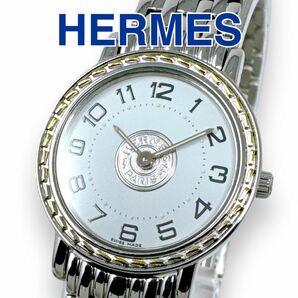 エルメス セリエ SE4.210 コンビ ホワイト クォーツ クオーツ レディース 時計 HERMES ラウンド シルバー 稼働