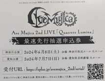 Ave Mujica 2nd LIVE「Quaerere Lumina」最速先行抽選申込券 シリアル Ave Mujica 素晴らしき世界 でも どこにもない場所封入特典_画像1