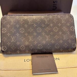 未使用に近い！ ルイヴィトン LOUIS VUITTON モノグラム　デニム　財布 長財布 ジッピーウォレット