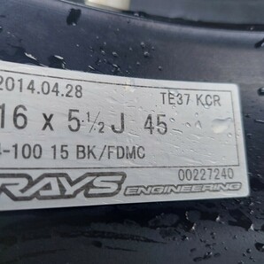 RAYS VOLKRACING レイズ ボルクレーシング TE37 KCR 16×5.5J +45 4穴 165/45R16 クムホタイヤ 4本の画像9