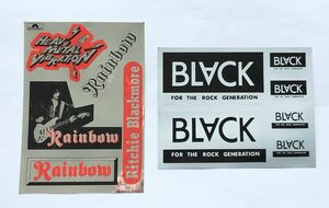 昔のロック ステッカー/ロックショップBLACKリッチー・ブラックモアRainbow 