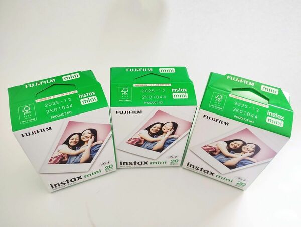 60枚分 フジフイルム チェキ専用フィルム INSTAX MINI 20sheets×3箱 　FUJIFILM