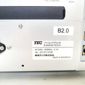 【通電確認済】TEC 東芝テック 4インチ バーコードプリンター ラベルプリンター B-SA4TM-TS15-R の画像10