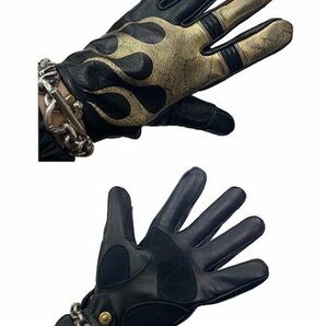 送料0 Vin&Age ヴィンアンドエイジ LUSTER FLARE SHORT GLOVES ラスターフレアショートグローブ VG24F GOLD-L 春夏秋用 クラック加工の画像5