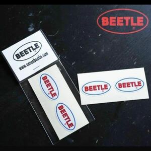 【OCEAN BEETLE】オーシャンビートル BEETLE 楕円Logo ステッカー / バイカー Sticker おでこステッカー ヘルメットステッカー ビートル