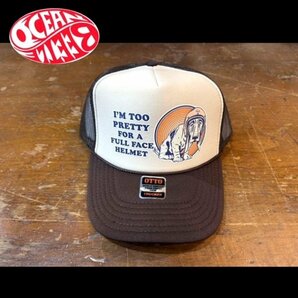 【OCEAN BEETLE】オーシャンビートル Pretty Dog cap [pdog-cap] 犬 キャップ CAP 帽子 ブラウン / フリーサイズ バイク乗り chopper乗りの画像2
