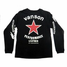 送料無料 VANSON バンソン ドライロングＴシャツ ロンＴ「RED STAR」レッドスター 吸汗速乾 UV CUT 別注 88MV109P / Lサイズ_画像3