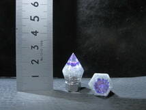 水中花　エアバルブキャップ　2個セット　六角錐　蓄光　銀/紫花　小　24_画像4
