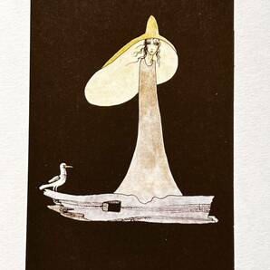 【宇野亜喜良の複製画（印刷）】 ≪朽ちた舟に乗って≫ の画像2