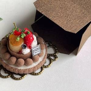 ■ミニチュア■プリンアラモードチョコタルトケーキドールハウスハンドメイド の画像3