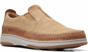 送料無料 CLARKS 28.5cm ビジネス スニーカーダークサンド ベージュ ゴア レザー ローファー スリッポン ブーツ サンダル XXX242