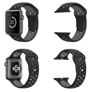 アップルウォッチ バンド 42mm 44mm 45mm 49mm apple watch Ultra series SE 8 7 6 5 4 3 2 1 スポーツ ベルト シリコン 交換用 黒 灰 安いの画像7